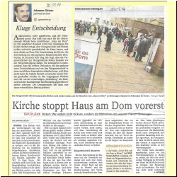 2014 02-20 Kirche stoppt Haus am Dom vorerst